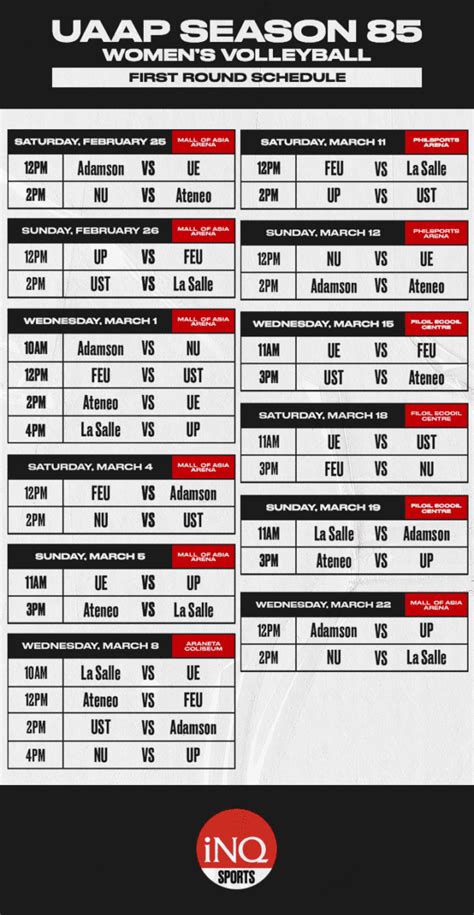uaap volleyball schedule|UAAP Women's Volleyball Live Updates, Schedule.
